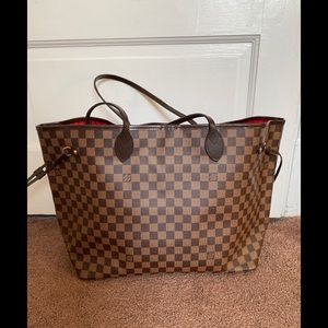 Louise Vuitton Never Full GM, Damier Ebene